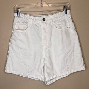 Zara High Waist White Denim Shorts Size 4
